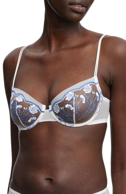 Shop Skarlett Blue Enamoured Balconette Underwire Bra In Blue Nile/lt Pink