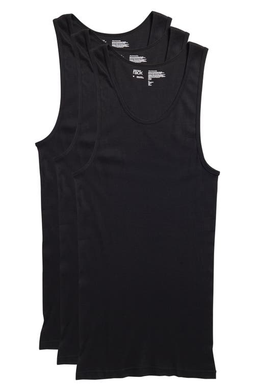 Shop Nordstrom Rack Cotton Athletic Tank Top Undershirt In Black