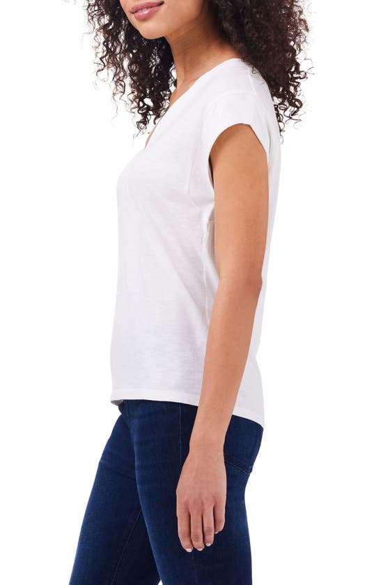 Shop Nzt By Nic+zoe Cap Sleeve V-neck Top In Paper White