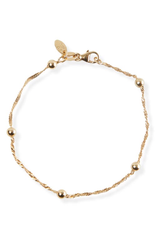 Argento Vivo Sterling Silver Ball Station Singapore Chain Bracelet in Gold at Nordstrom