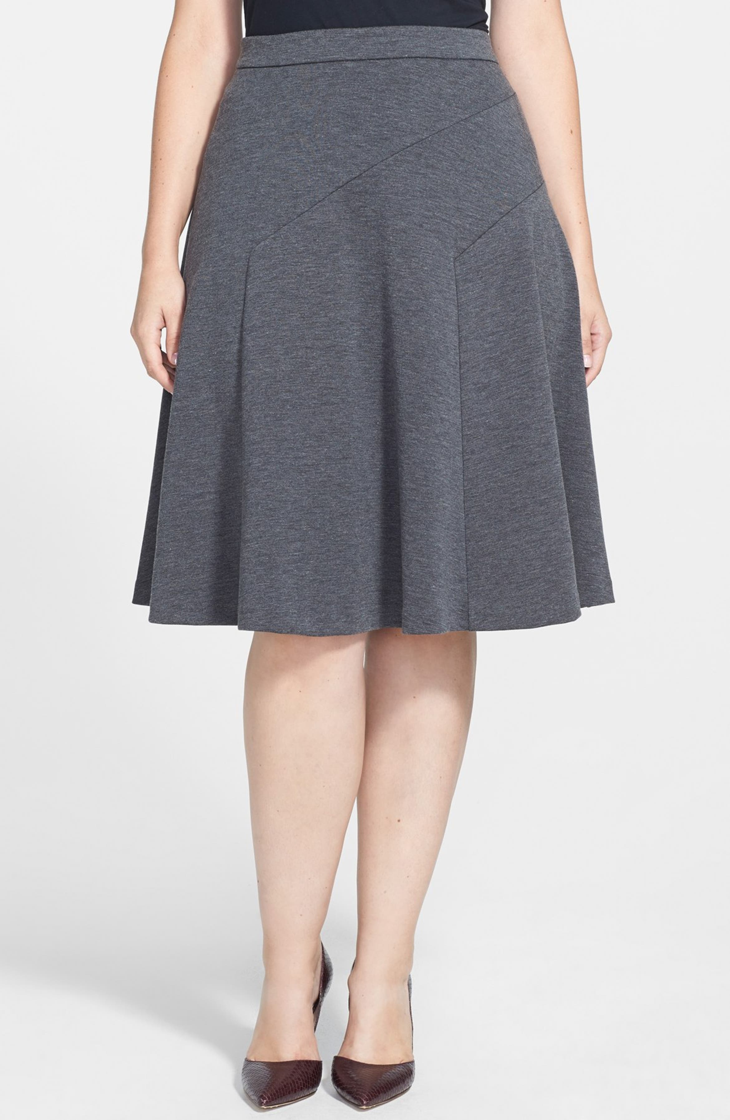 Halogen® Midi Fit & Flare Skirt (Plus Size) | Nordstrom