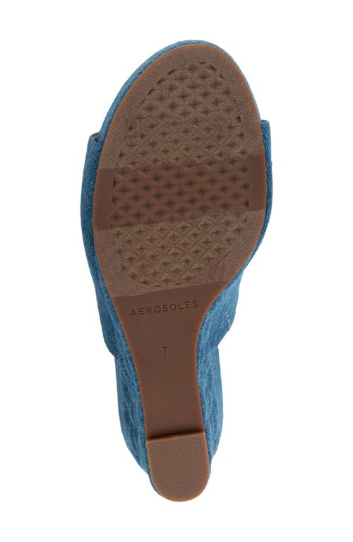 Shop Aerosoles Pierce Quilted Wedge Sandal In Denim W/denim Quilted Heel