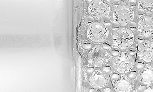 SPHERA MILANO SPHERA MILANO PAVÉ CUBIC ZIRCONIA & 10–10.5MM CULTURED PEARL DROP HUGGIE HOOP EARRINGS