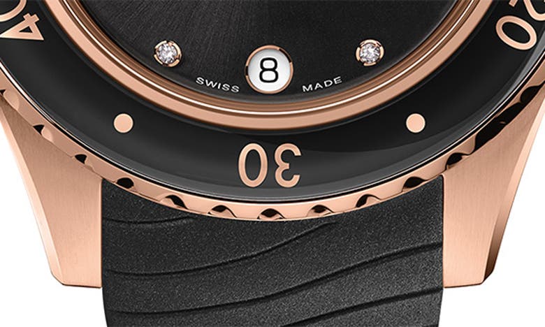 Shop Mido Ocean Star Rubber Strap Watch, 36.5mm In Black