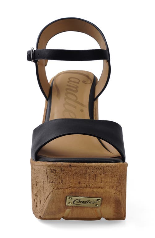 Candies Candie's Zulina Water Resistant Wedge Platform Sandal In Blklt