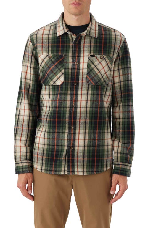 O'Neill Landmarked Flannel Button-Up Shirt Light Khaki at Nordstrom,