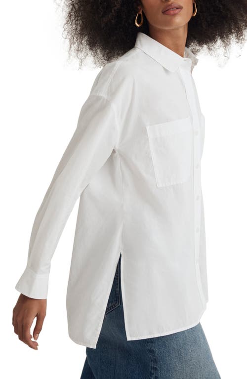 Madewell The Oversize Straight Hem Signature Poplin Shirt In Eyelet White