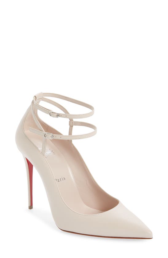 Christian Louboutin Conclusive Pointed Toe Ankle Strap Pump In Leche ...