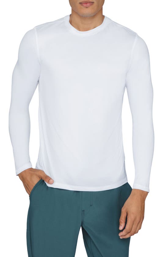90 Degree By Reflex Cationic Heather Long Sleeve Shirt In White