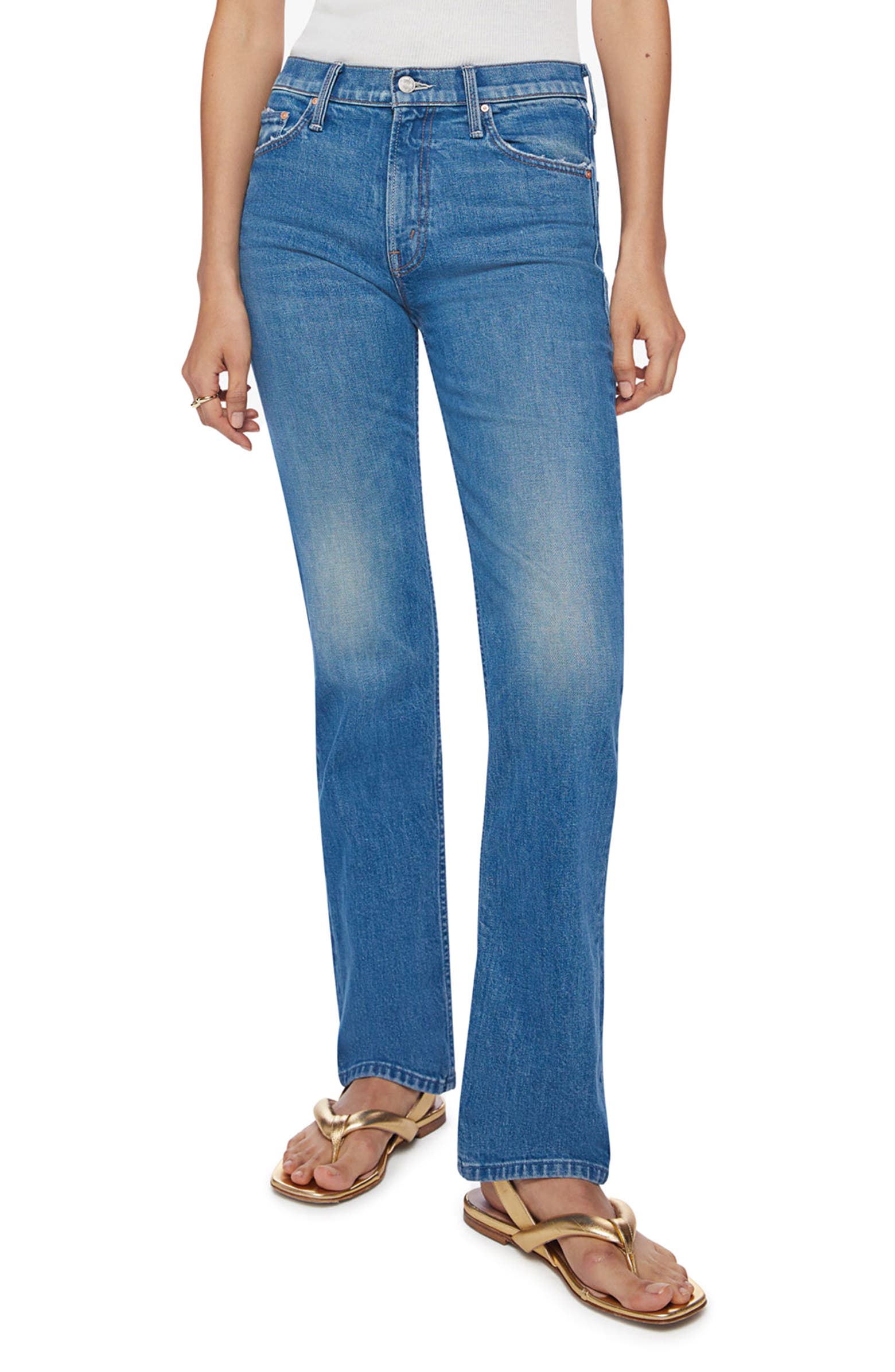 MOTHER The Smarty Pants Skimp High Waist Straight Leg Jeans | Nordstrom