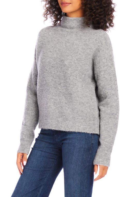 Shop Karen Kane Funnel Neck Bouclé Sweater In Gray