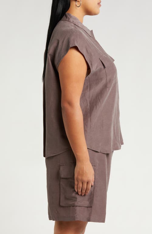 NORDSTROM NORDSTROM DOLMAN SLEEVE FLAP POCKET BUTTON-UP SHIRT