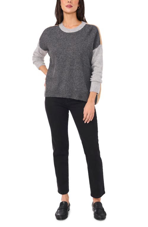 Shop Vince Camuto Colorblock Raglan Sleeve Sweater In Med Heather Grey