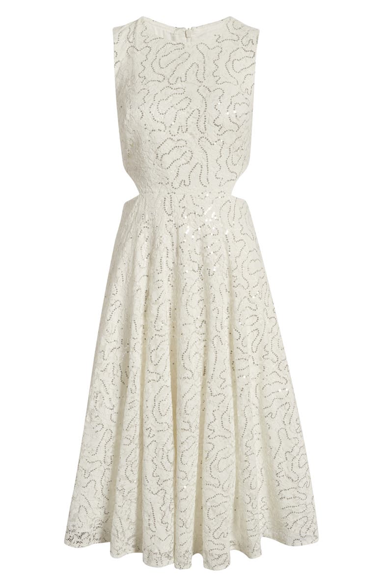 Eliza J Sequin Cutout Lace Midi Dress | Nordstrom