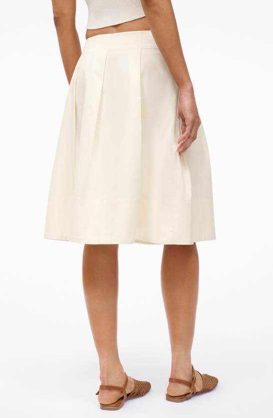 Shop Staud London Stretch Cotton Skirt In Ivory