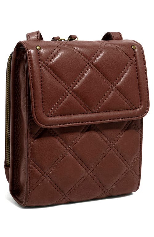 Shop American Leather Co. Kansas Quilted Leather Crossbody In Cordovan Smooth