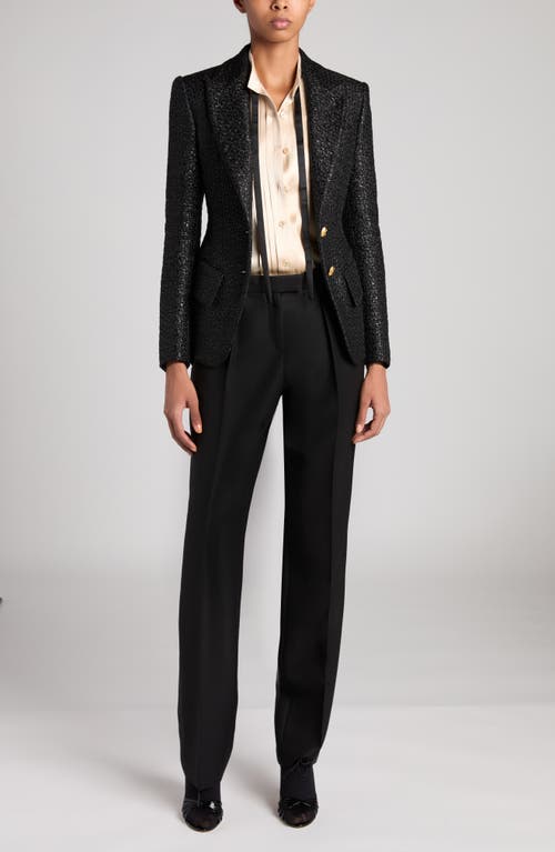 Tom Ford Pleated Wool, Mohair & Silk Twill Pants In Black