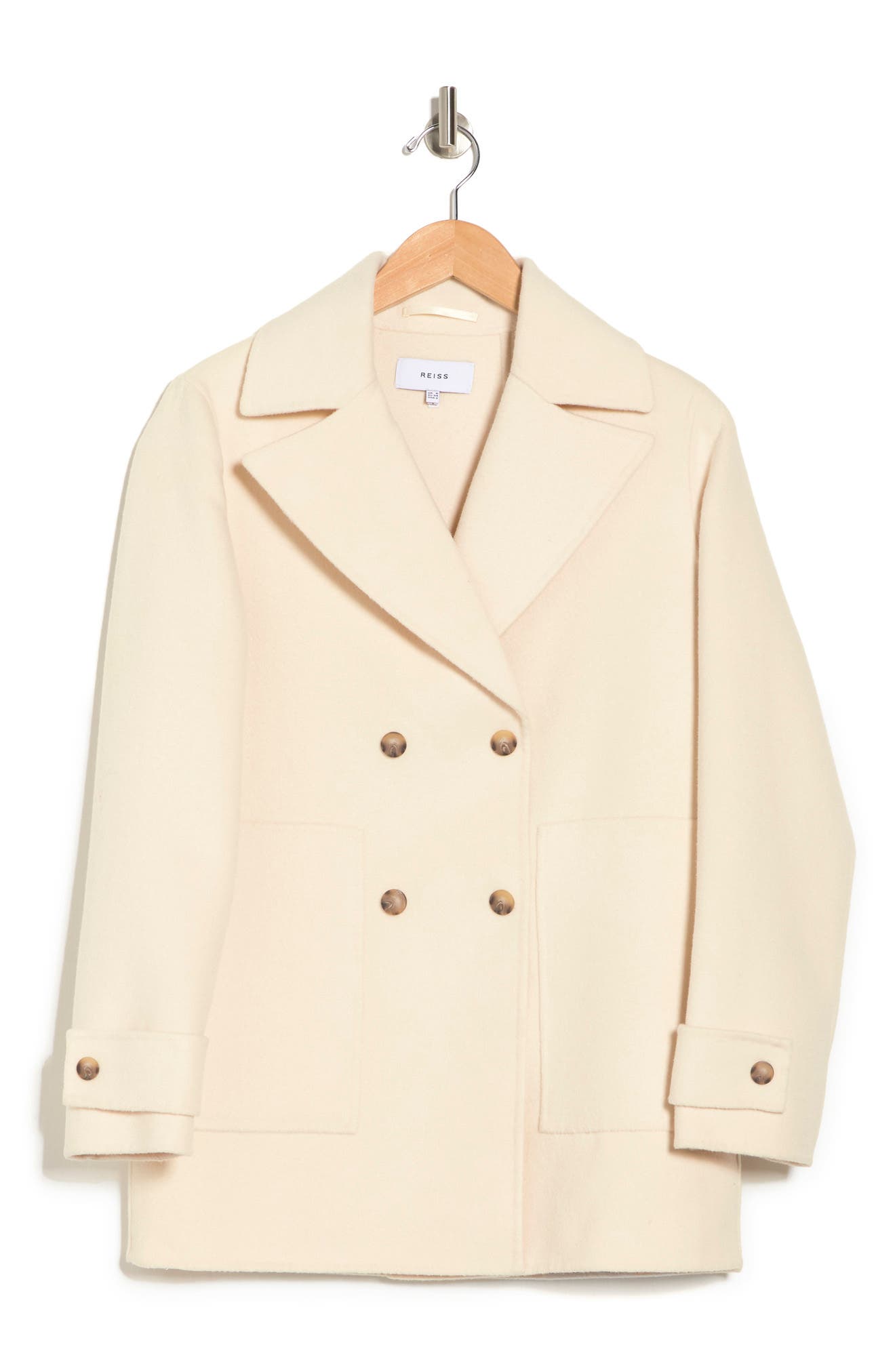 Double Breasted Wool Blend Amber Coat 