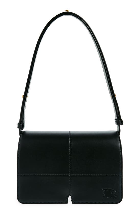 Burberry Snip Leather Flap Shoulder Bag In Black