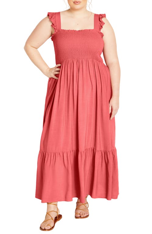 CITY CHIC CITY CHIC HALLY SMOCKED MIDI SUNDRESS 