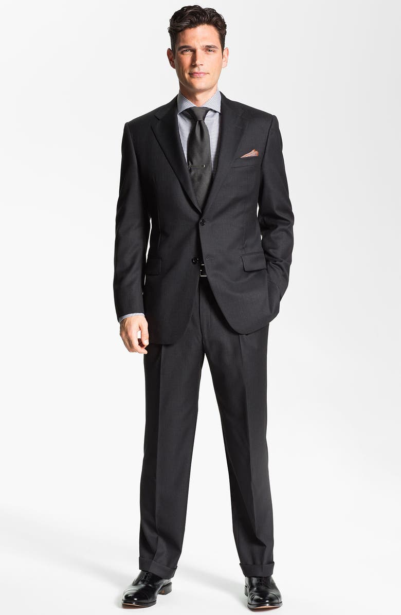Hickey Freeman Charcoal Worsted Wool Suit | Nordstrom