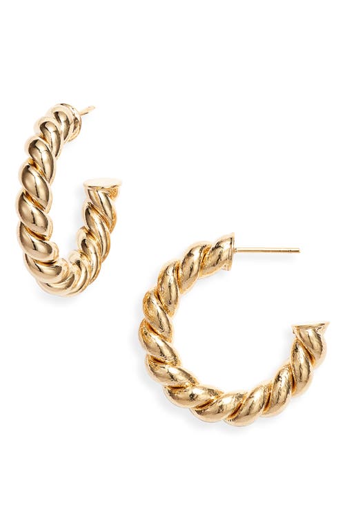 Twisted Sister Large Hoop Earrings in Gold