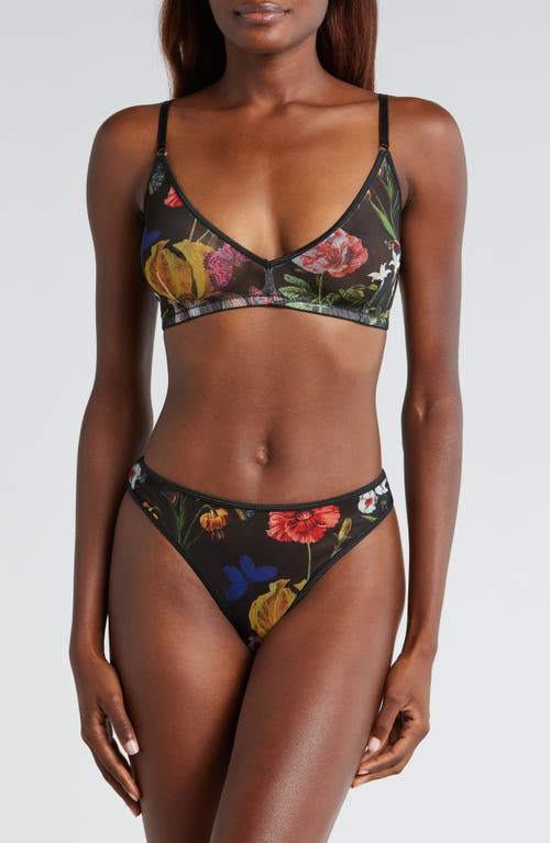 Shop Kilo Brava Floral Mesh Thong In Botanical Garden