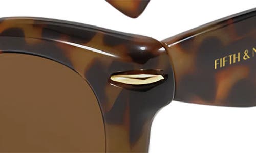 Fifth & Ninth Marlow 46mm Polarized Round Sunglasses In Brown
