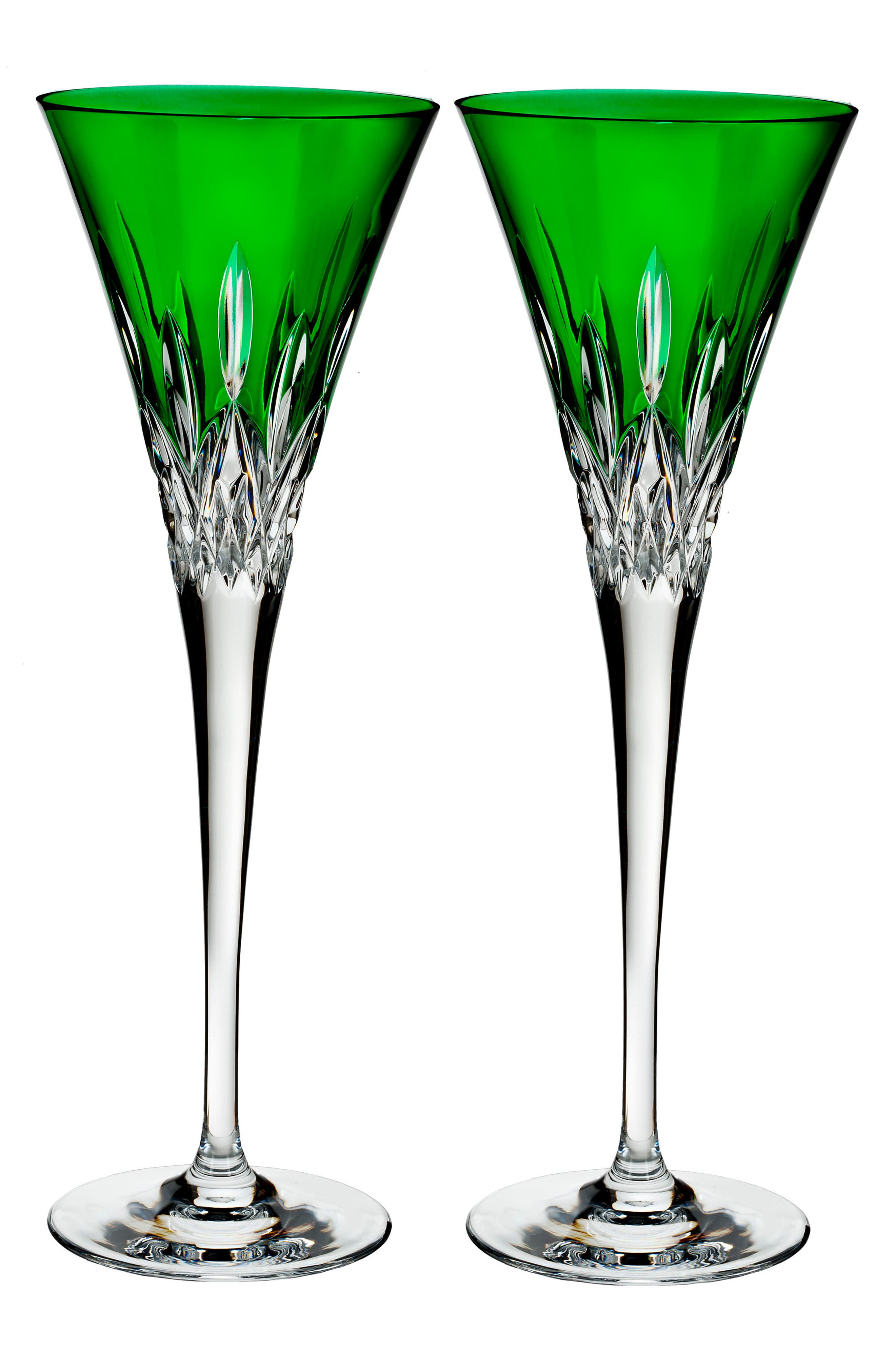 Lismore Pops Set of 2 Emerald Lead Crystal Champagne Flutes Nordstrom