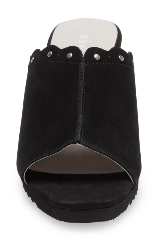 David Tate Song Wedge Sandal In Black Nubuck Leather
