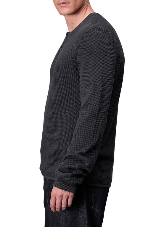 Rag & Bone Dexter Washed Organic Cotton Henley In Dark Grey