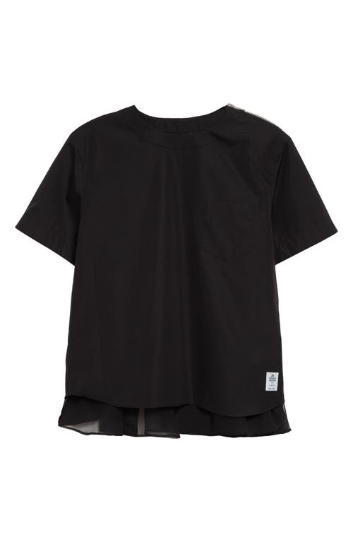 SACAI SACAI X THOMAS MASON STRIPE MIXED MEDIA TOP 