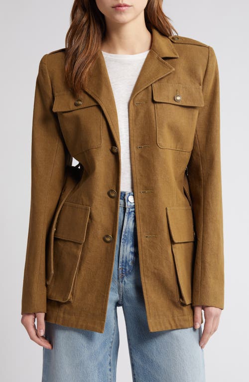 FRAME Belted Cotton Safari Jacket Madeline at Nordstrom,