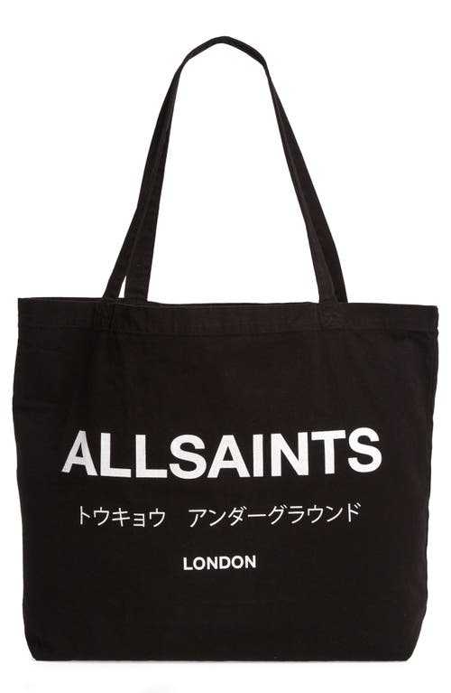 Allsaints Underground Tote In Black/chalk