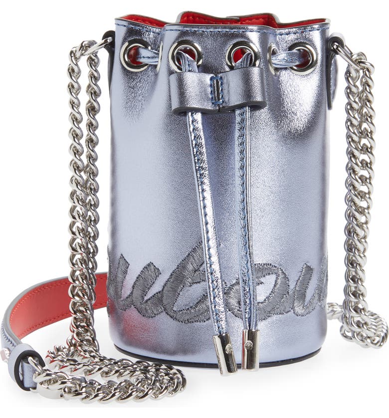 Christian Louboutin Mini Marie Jane Metallic Leather Bucket Bag | Nordstrom