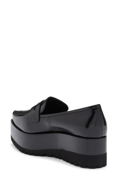 Shop Jeffrey Campbell Suite You Pointed Toe Platform Wedge Penny Loafer In Black Box