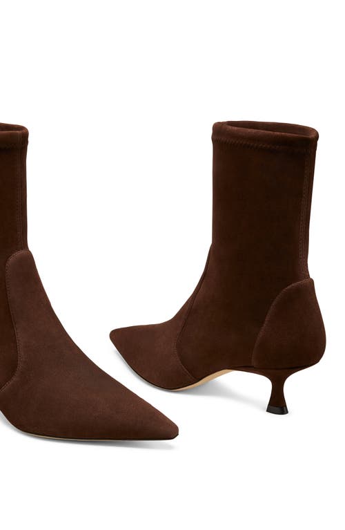 Stuart Weitzman Omens Tan Naomi 50 Pointed-toe Suede Ankle Boots In Walnut