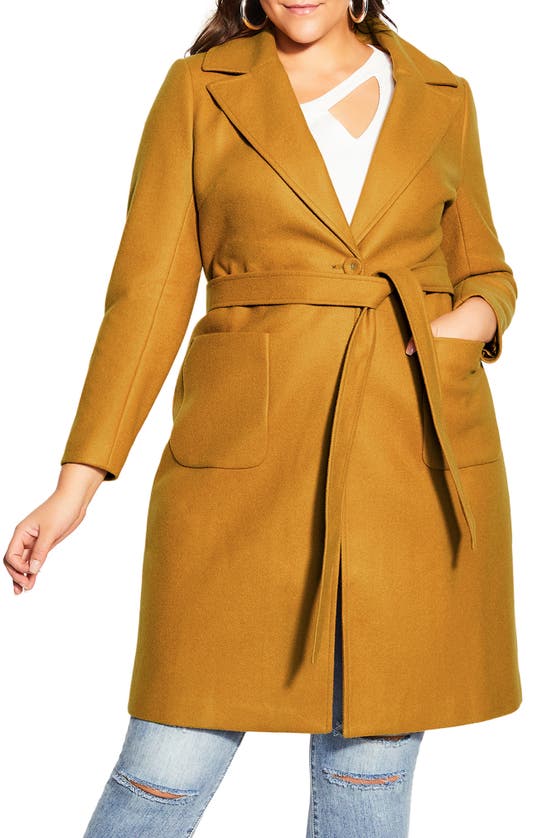 CITY CHIC ABIGAIL BELTED COAT
