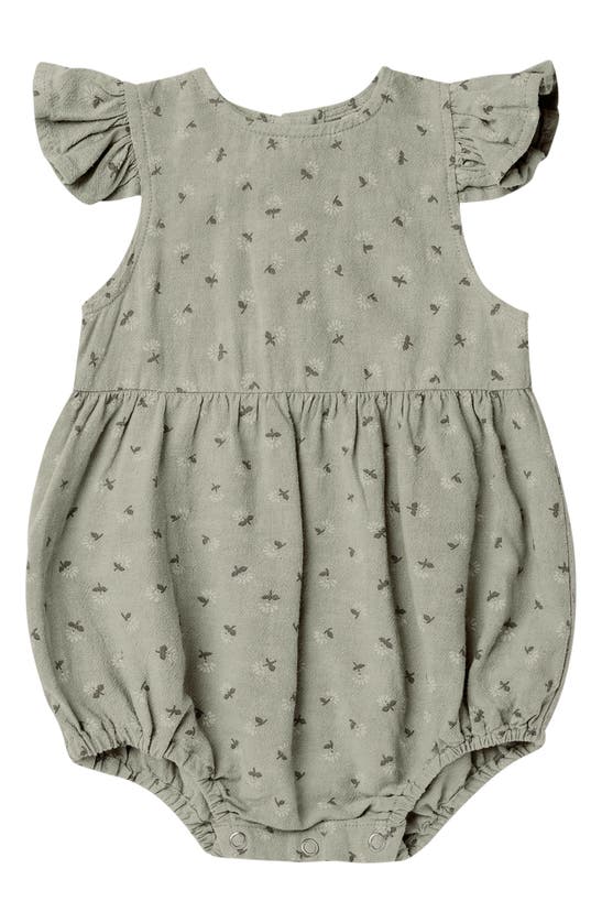 Rylee + Cru Babies' Amelisa Scatter Linen Blend Bodysuit In Laurel-scatter