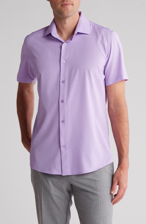 Shop Tom Baine Slim Fit Performance Short Sleeve Button-up Shirt In Purple