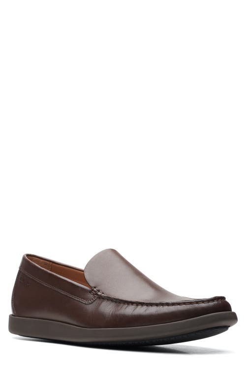 Clarks(R) Ferius Creek Moc Toe Loafer in Dark Brown Leather
