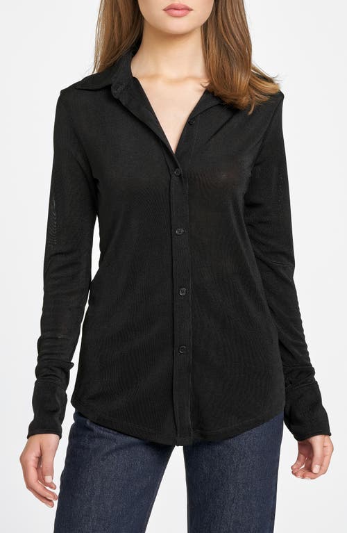 Shop Wayf Knit Button-up Shirt In Black