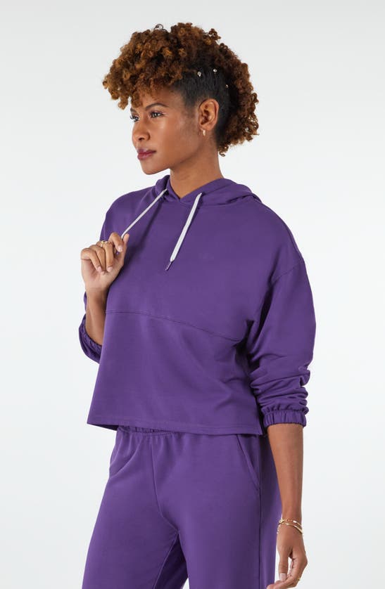 Shop Champion Soft Crop Pullover Hoodie In Pop Art Purple