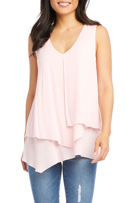 Shop Karen Kane V-neck Layered Asymmetrical Tank In Mauve