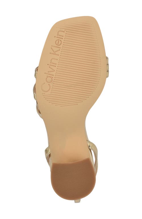 Calvin Klein Quiva Strappy Sandal In Gold
