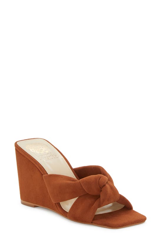 Vince Camuto Rennaya Wedge Sandal In Warm Caramel ModeSens