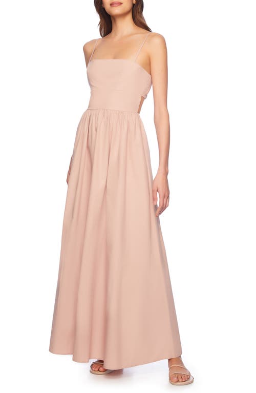 Susana Monaco Cutout Cotton Poplin Maxi Sundress In Pink