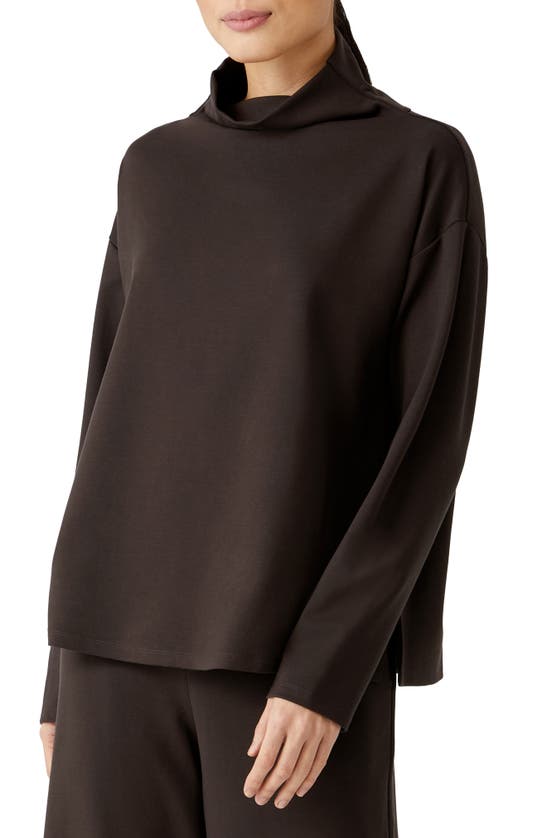 EILEEN FISHER FUNNEL NECK PONTE KNIT TOP