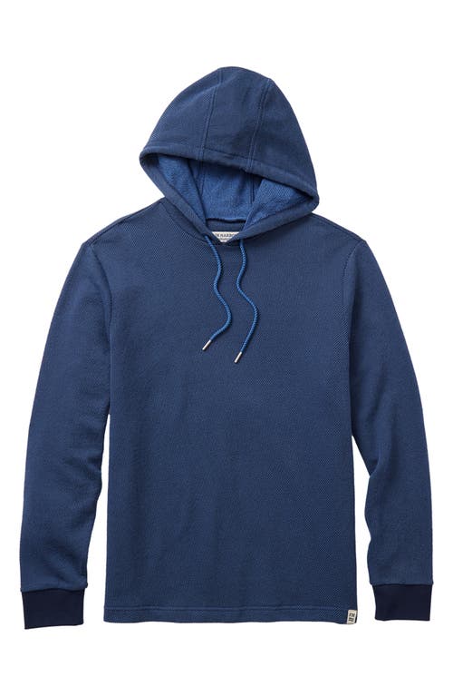 Fair Harbor Tailwind Textured Hoodie In Navy Twill