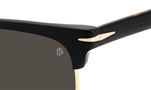 Shop David Beckham Eyewear 55mm Rectangular Sunglasses In Black Havana Gold